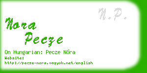 nora pecze business card